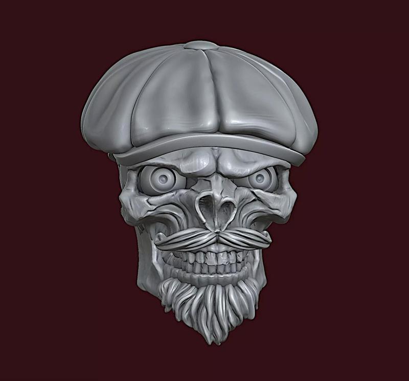 Skull in Eight-Blade Cap