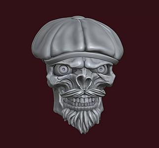Skull in Eight-Blade Cap