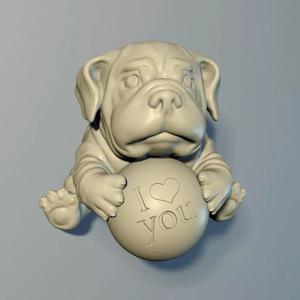 The puppy with a ball