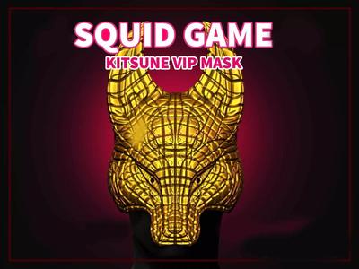 Squid Game Mask - Fox Vip Mask - Kitsune Mask for Cosplay