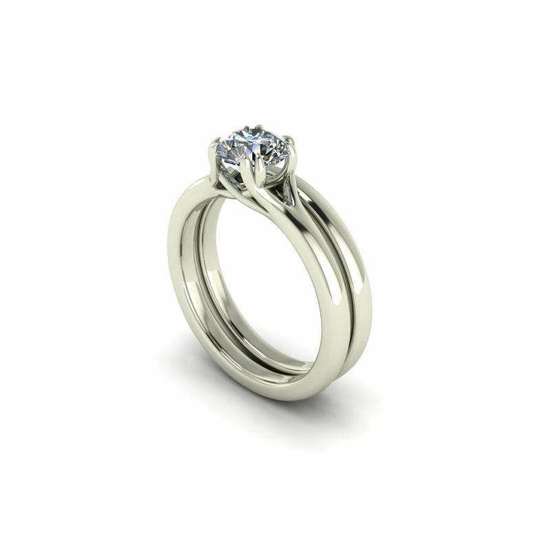 Solitaire Twist Prong Engagement Ring