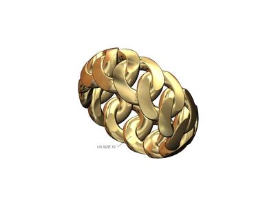 Chunky 11mm wide rounded cuban link band 3D print model
