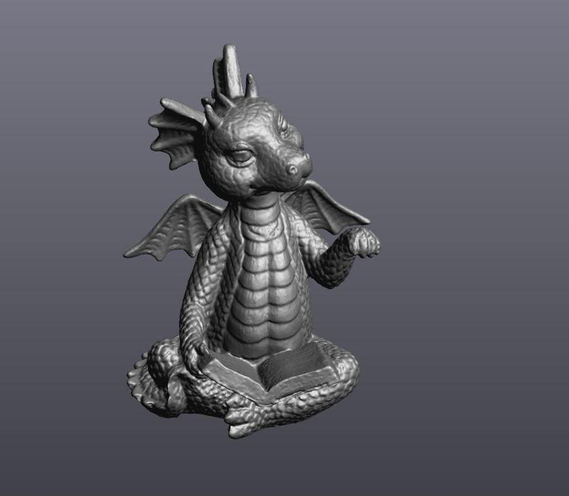 Cute dragon reading book