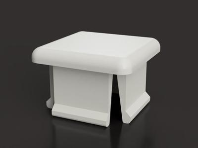 Half inch square pipe end cap