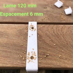 Deck board spacer with drilling template