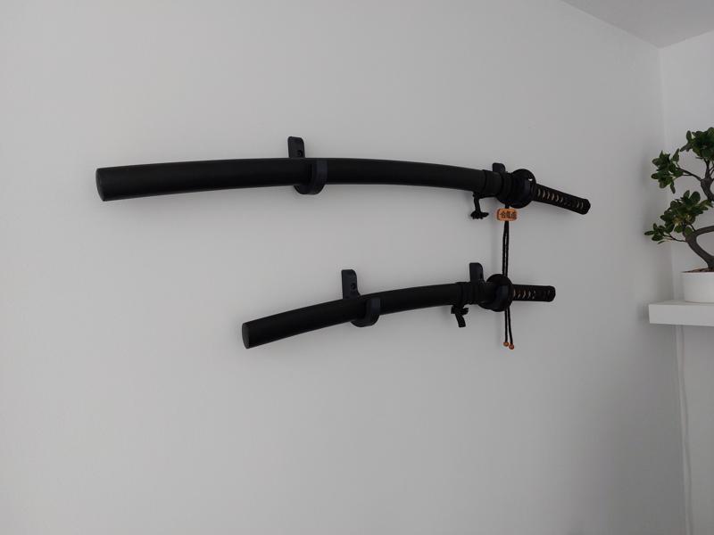Katana 3D Wall Mount - Samurai Sword Holder - STL Wall Decoration to Print