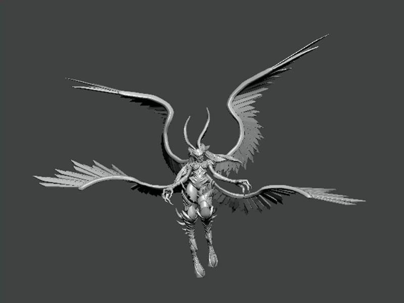 3D Model-CHARACTER0051 flying creature with wings