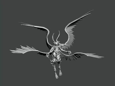 3D Model-CHARACTER0051 flying creature with wings