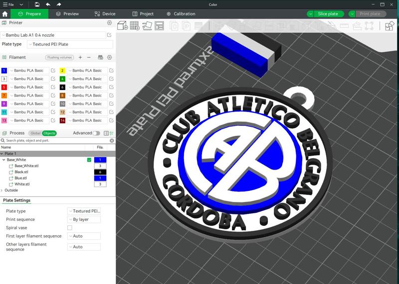 AFA Belgrano (CBA) club Coaster necklace and keychain Color Printable