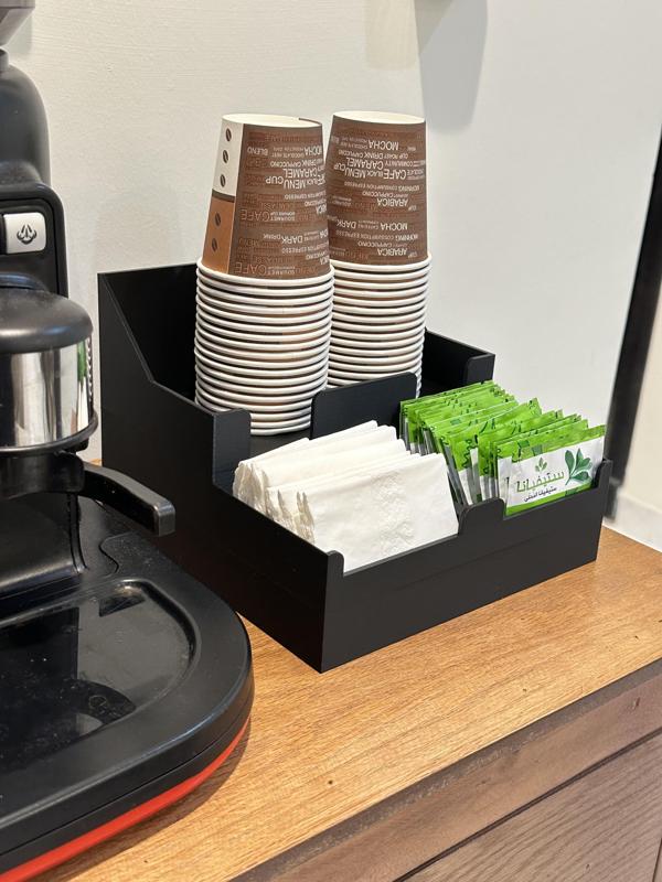 Coffee Cup & Condiment Organizer – 3D Printable Breakroom Station | Fits Cups, Sugar, Napkins