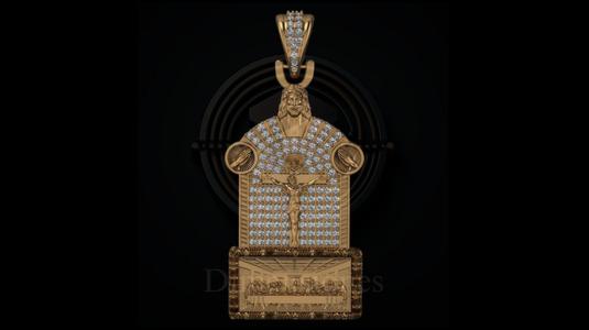 Divine Pendant: Jesus, the Last Supper and the Cross, religious