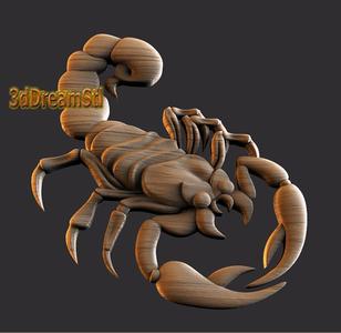 scorpion STL model, CNC router engraver, artcam, aspire, cnc files, wood, art, wall decor, CNC