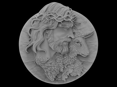 3D Model STL File for CNC Router/Laser & 3D Printer Jesus the Good Sheperd