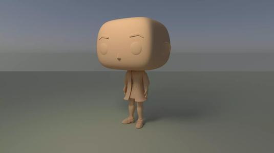 Custom Pop Girl Dressed No Hair DIY Figure 3D Print Model