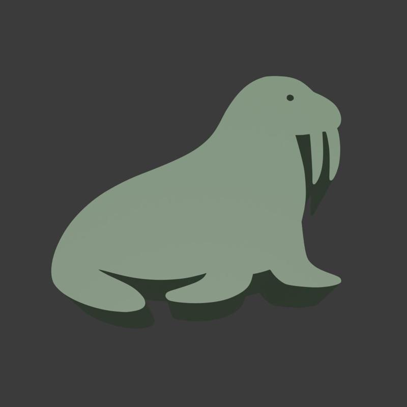 Walrus Meeple Silhouette – 3D Printable Game Token