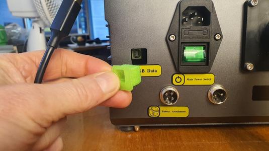 Monport GA60 MOPA Fiber Laser accessories: USB port strain relief + TPU lens cap