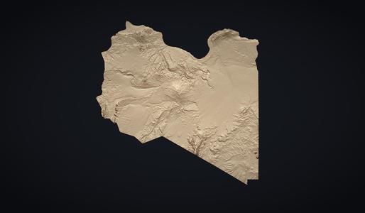 Libya physical map bas relief