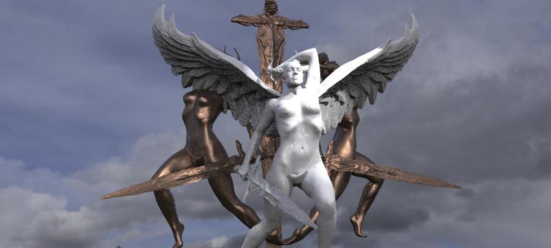 Lady of the lake baroque statues collection 1