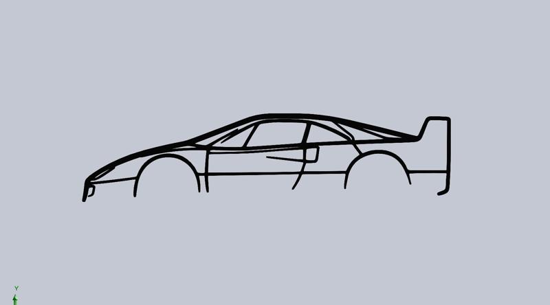 Ferrari F40 silhouette