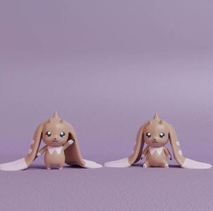 Digimon - Lopmon with 2 poses
