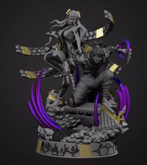 GYUTARO AND DAKI - DEMON SLAYER - 3D PRINT MODEL