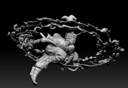 KIMETSUNOYAIBA - TANJIRO DIORAMA COMPLETED - READY TO PRINT