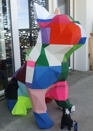 Bulldog Lowpoly 1 mètre