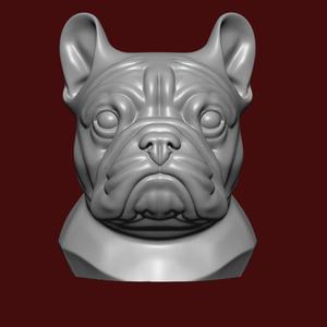 French bulldog face Bust 3d print