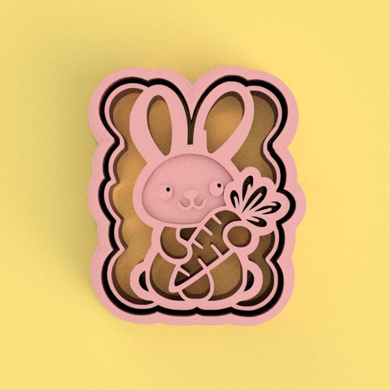 Little Bunny with Two Cute Eggs Cookie Cutter