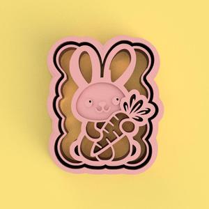 Little Bunny with Two Cute Eggs Cookie Cutter