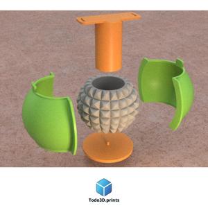 DECORATIVE SPHERICAL FLOWER POT AND FOR MAKING SILICONE MOLDS 5 - SILICONE MOLD
