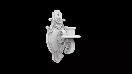Elegant Wall Mounted Candle Sconce 3D print model