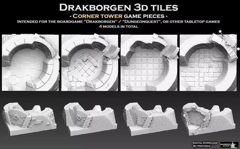 Drakborgen 3D Tiles Corner Tower Pack