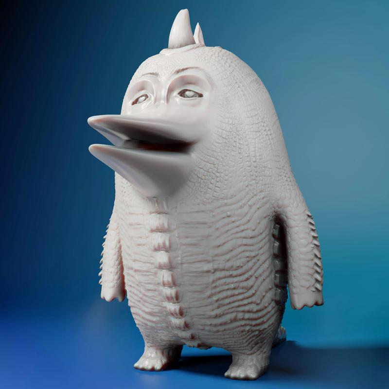 Duckzilla 3D Print Model figurine of bird