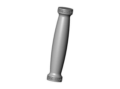 Rounded vintage greek key pattern ends pillar column