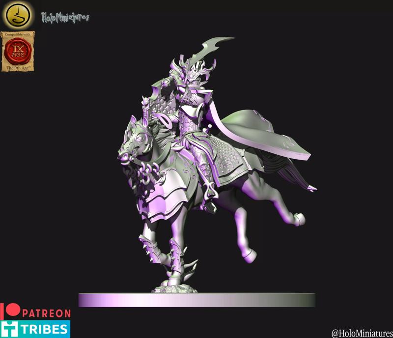 Dark elves Dreadlord on horse