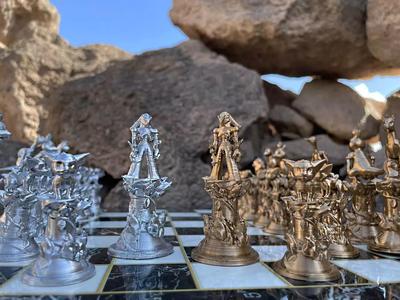 Pokemon Fire Edition Chess Set With Chess Bust