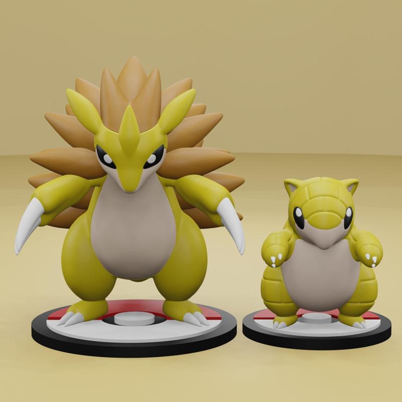 Pokemon No. 027, 028 Sandshrew, Sandslash