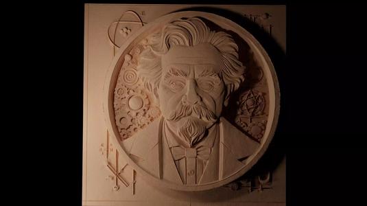 Albert Einstein CNC 3d Print High Relief Sand Casting