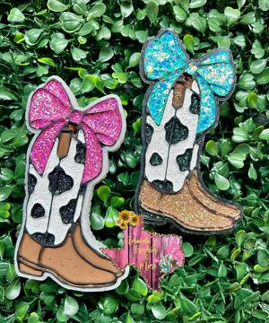 Cowboy Boots with Bow Freshie Mold - 3D Model Mold Box for Silicone Freshie Moulds