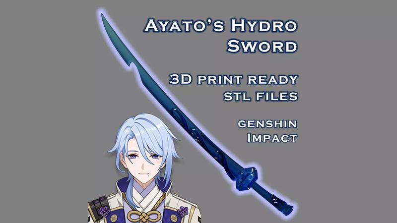 Ayato Hydro Sword -- Genshin Impact -- Sliced Print Ready