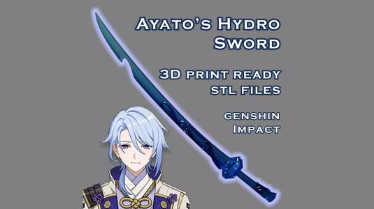 Ayato Hydro Sword -- Genshin Impact -- Sliced Print Ready
