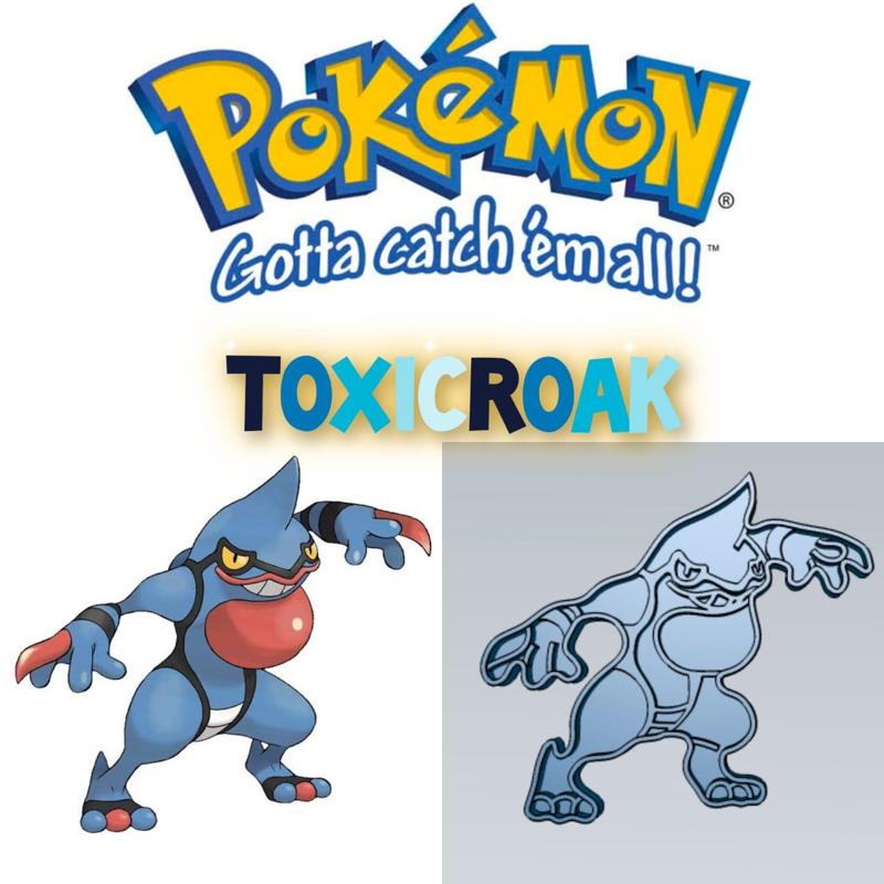 AMAZING POKEMON Toxicroak COOKIE CUTTER STAMP CAKE DECORATING