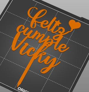 Happy Birthday Cake Topper Vicky