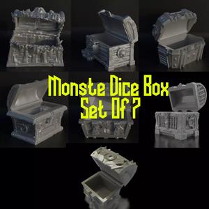 Set Of 7 Tresure Box Theme Dice Box Pattern