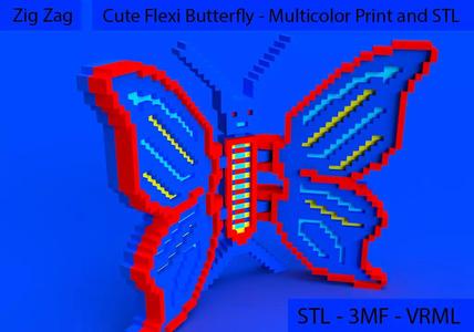 Cute Flexi Butterfly - Multicolor Print and STL File