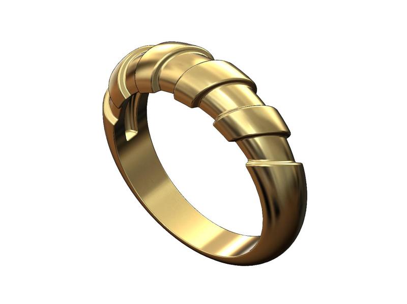 Twisted ribbon dome ring US size 4to9 3D print model