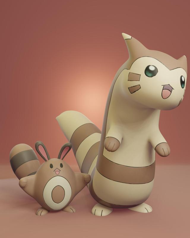 Pokemon - Sentret and Furret