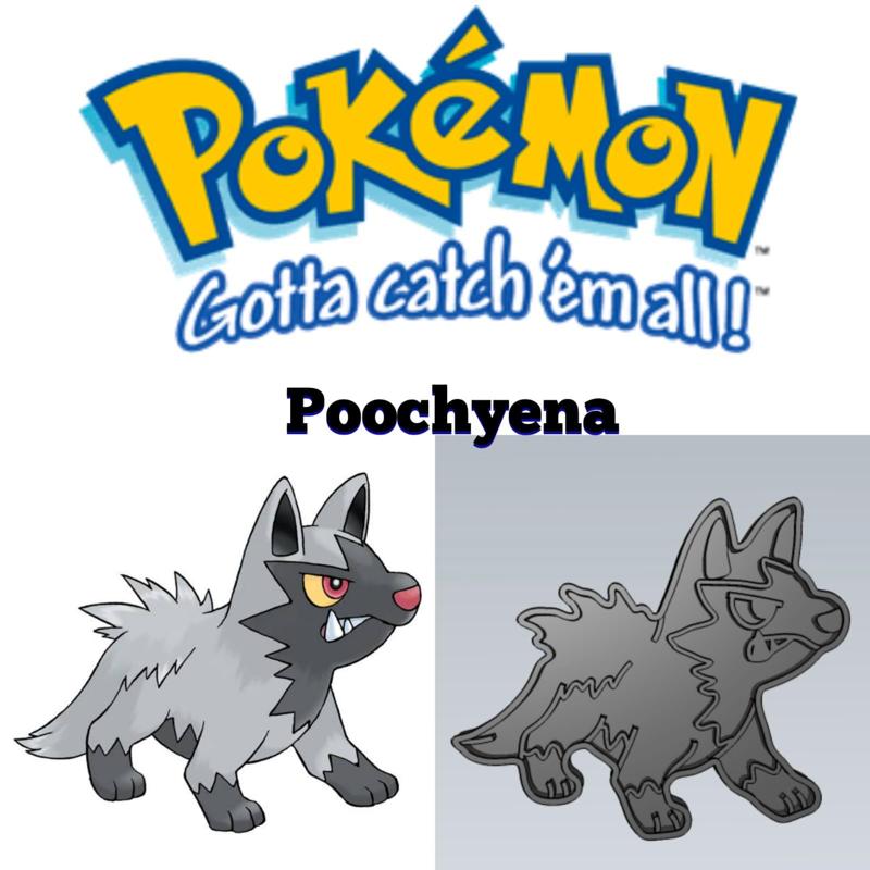 AMAZING POKEMON Poochyena COOKIE CUTTER STAMP CAKE DECORATING