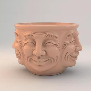 Pot Faces of Joy - Multi-Face Smiling Planter for 3D Printing
